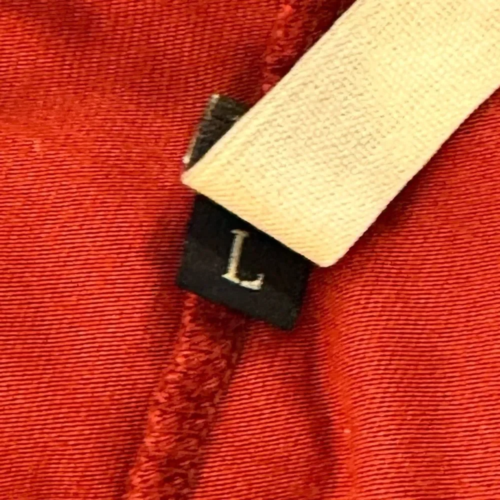 ๐ RN Convertible Red Gathered Midi Dress Sz L - Picture 4 of 4